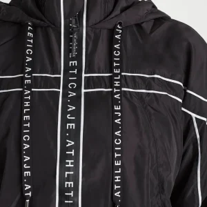 Clearance Aje ATHLETICA Hooded Windbreaker Jacket 016 Black