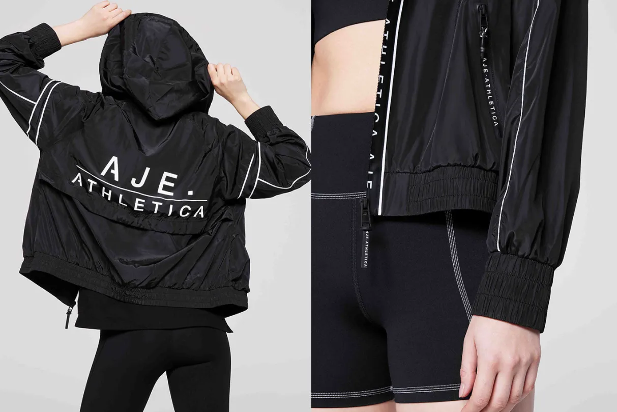 hooded_windbreaker_jacket__16.webp Clearance Aje ATHLETICA Hooded Windbreaker Jacket 016 Black