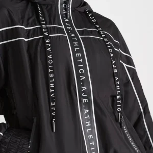 Clearance Aje ATHLETICA Hooded Windbreaker Jacket 016 Black