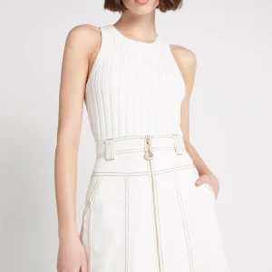Best Aje ATHLETICA Hydra Racer Knit Ribbed Top Ivory