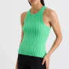 Store Aje ATHLETICA Hydra Racer Knit Ribbed Top Marine Green