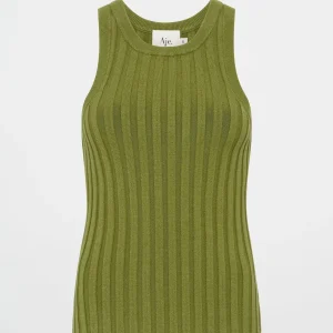 Online Aje ATHLETICA Hydra Racer Knit Ribbed Top Evergreen