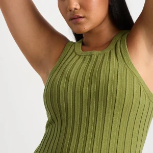 Online Aje ATHLETICA Hydra Racer Knit Ribbed Top Evergreen