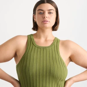 Online Aje ATHLETICA Hydra Racer Knit Ribbed Top Evergreen