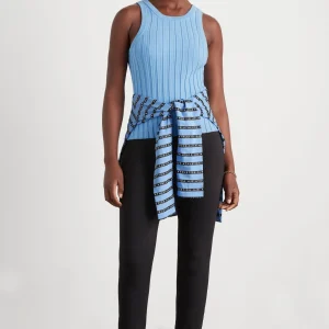 Store Aje ATHLETICA Hydra Racer Knit Ribbed Top Cerulean Blue