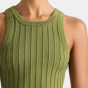 Online Aje ATHLETICA Hydra Racer Knit Ribbed Top Evergreen