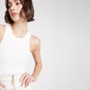 Best Aje ATHLETICA Hydra Racer Knit Ribbed Top Ivory
