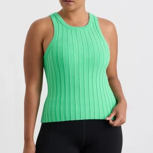 Store Aje ATHLETICA Hydra Racer Knit Ribbed Top Marine Green
