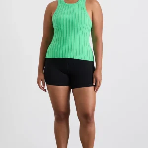 Store Aje ATHLETICA Hydra Racer Knit Ribbed Top Marine Green