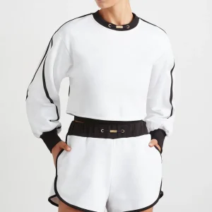 Best Aje ATHLETICA Interlock Crop Sweater 413 White/Black