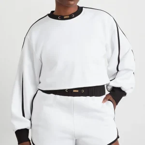Best Aje ATHLETICA Interlock Crop Sweater 413 White/Black