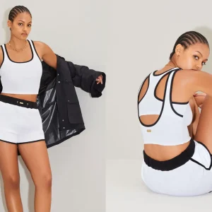Outlet Aje ATHLETICA Interlock Terry Short 627 White/Black