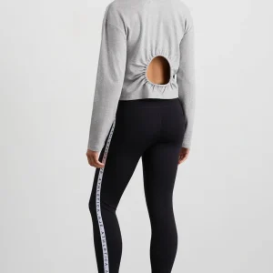 Online Aje ATHLETICA Keyhole Drawstring Long Sleeve Tee 149 Grey Marle