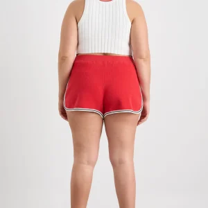 Best Aje ATHLETICA Knit Contrast Shorts 603 Passionate Red