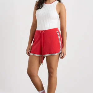 Best Aje ATHLETICA Knit Contrast Shorts 603 Passionate Red
