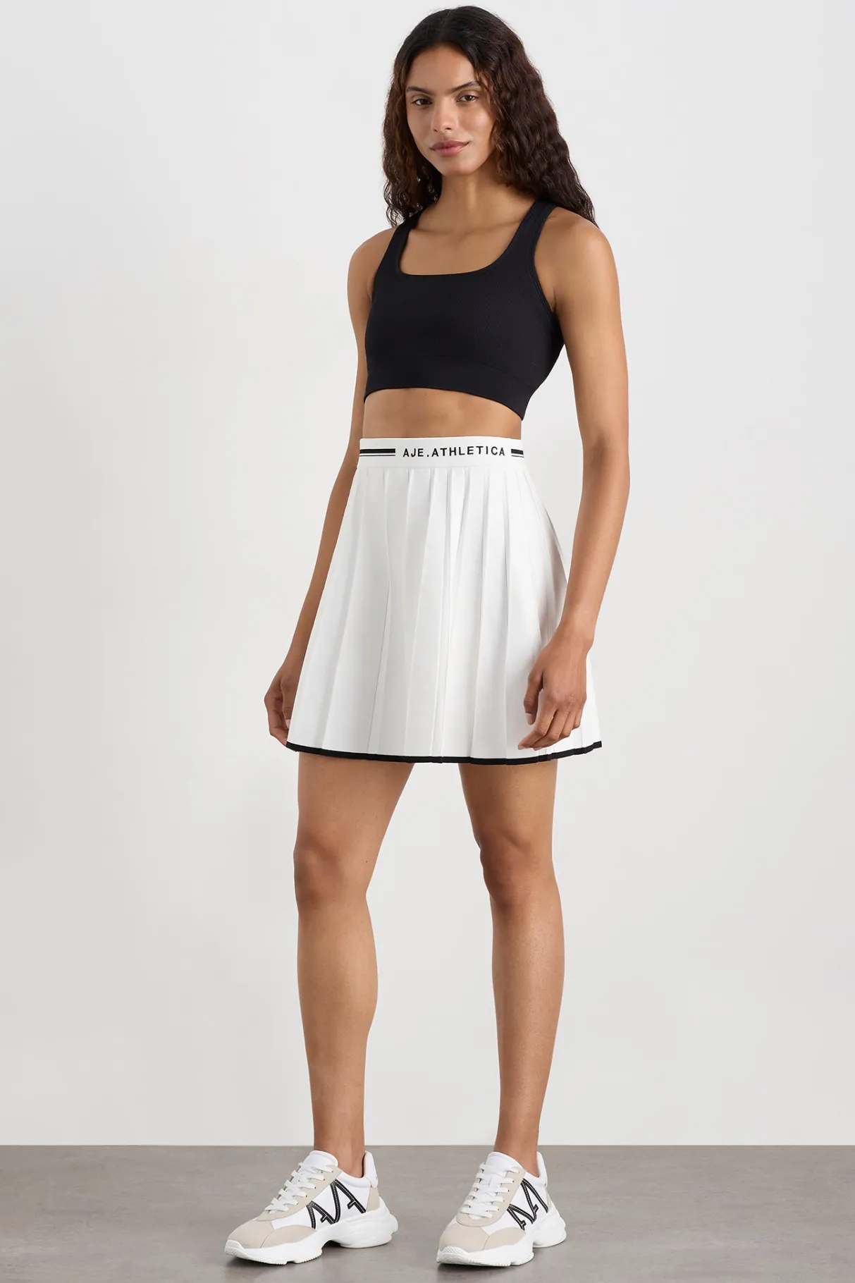 knit_pleated_skirt__0.webp Best Aje ATHLETICA Knit Pleated Skirt 628 White / Black