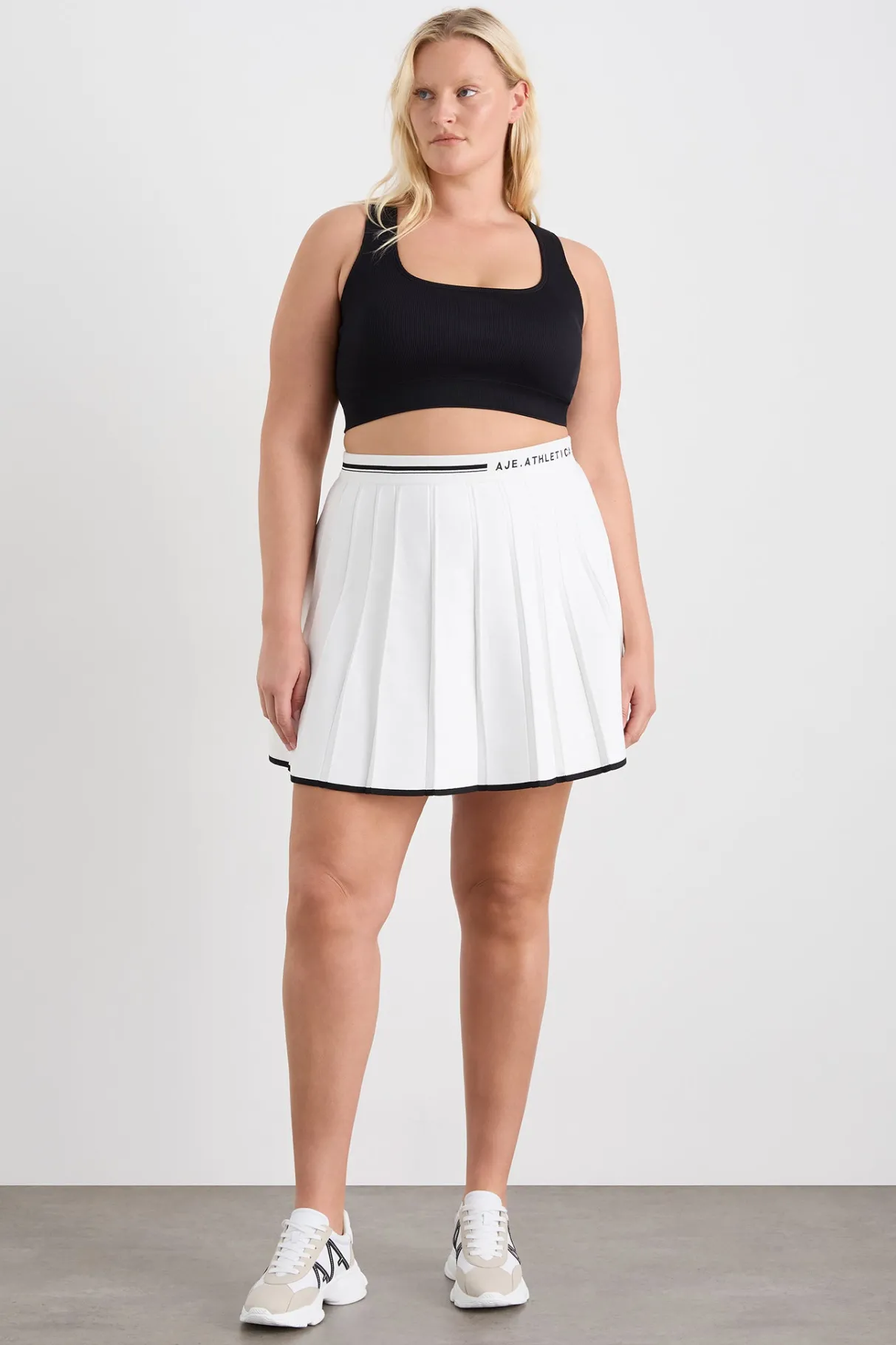 knit_pleated_skirt__10.webp Best Aje ATHLETICA Knit Pleated Skirt 628 White / Black
