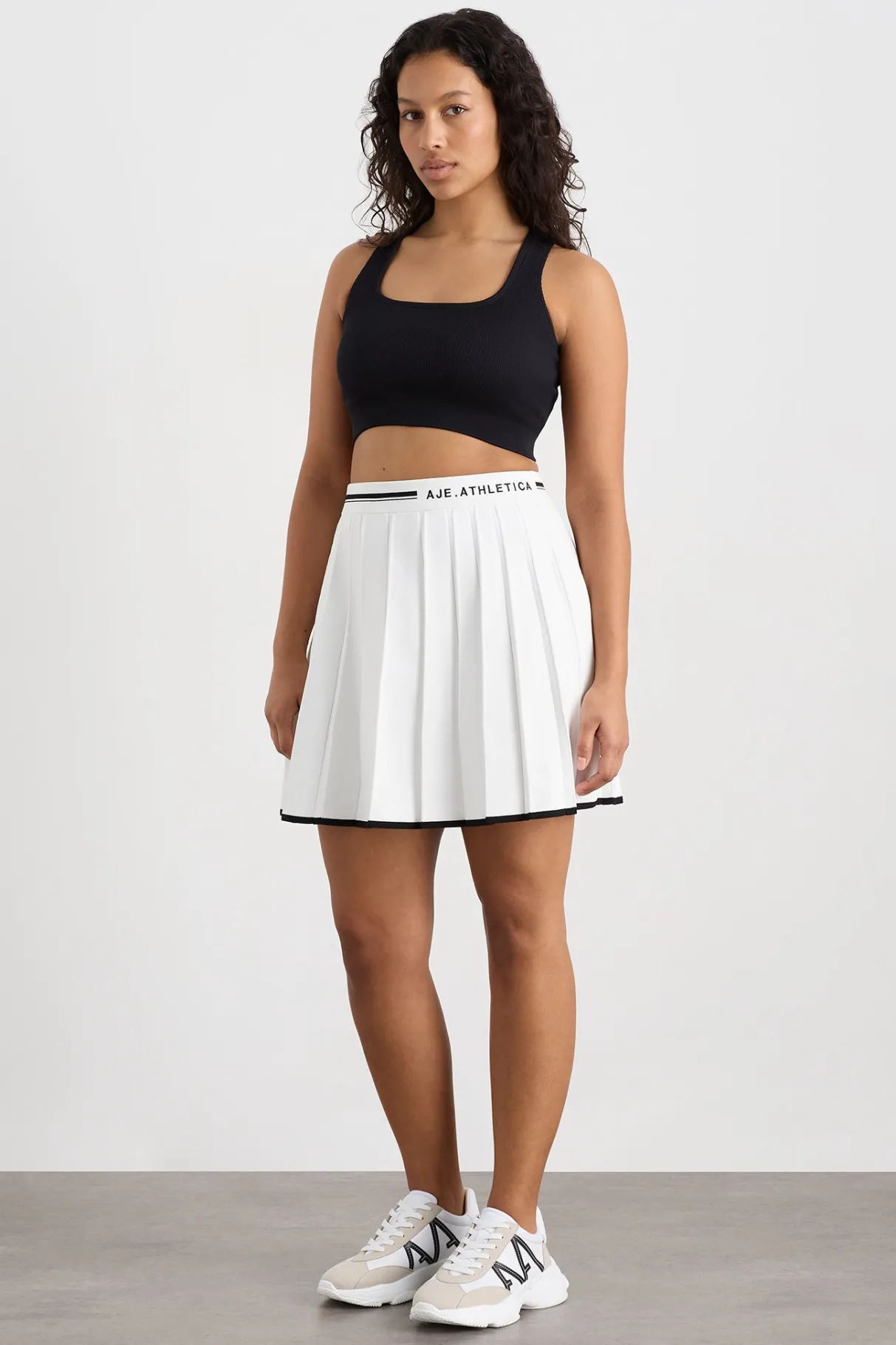 knit_pleated_skirt__6.webp Best Aje ATHLETICA Knit Pleated Skirt 628 White / Black