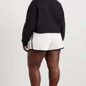 Online Aje ATHLETICA Knit Ribbed Shorts 603 White/Black