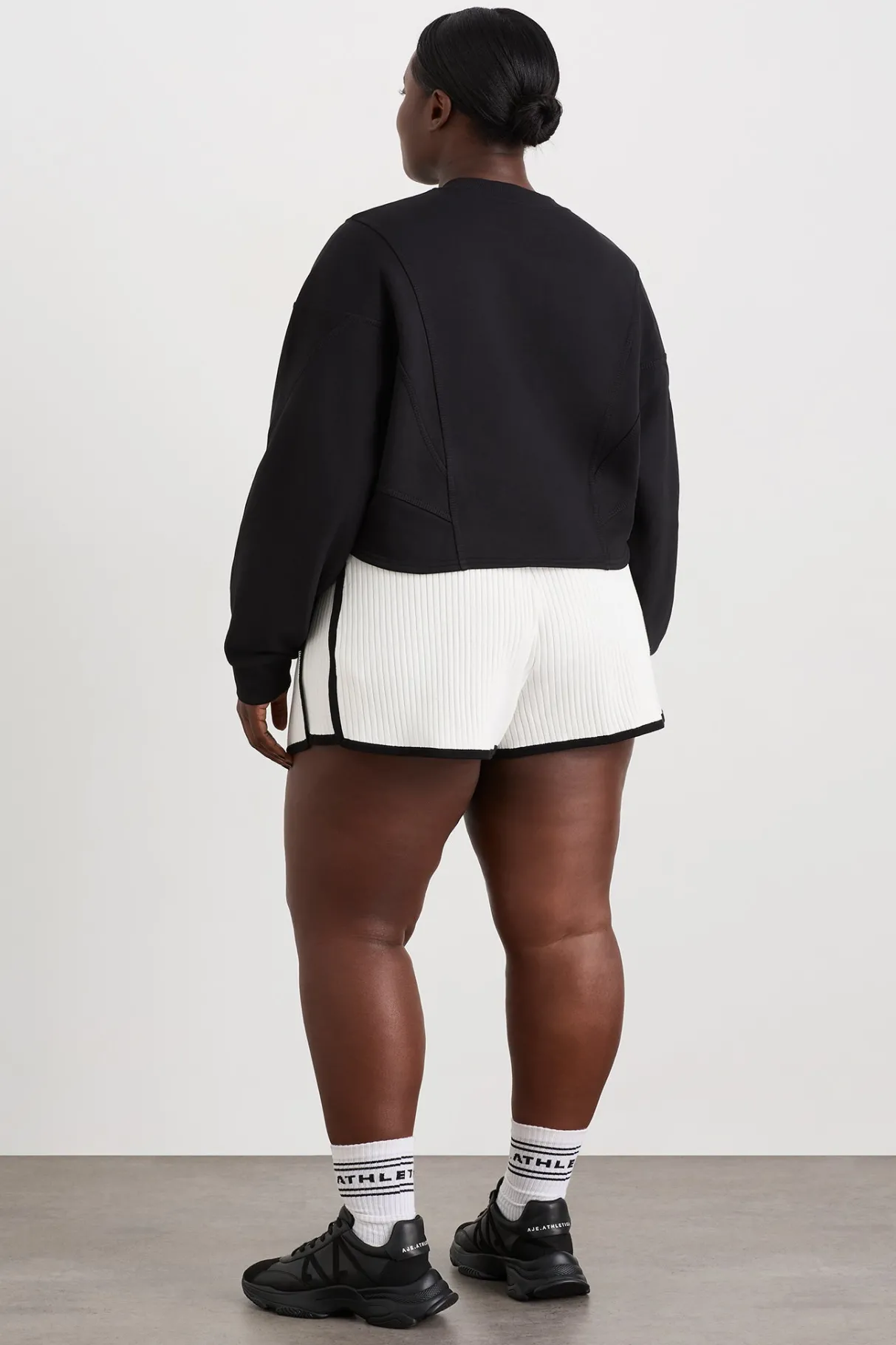 knit_ribbed_shorts__10.webp Online Aje ATHLETICA Knit Ribbed Shorts 603 White/Black