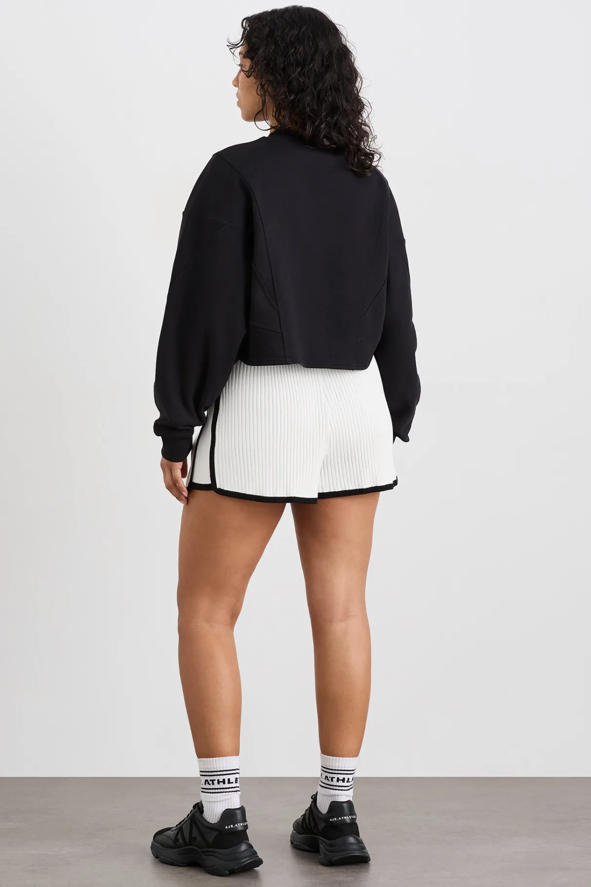 knit_ribbed_shorts__6.webp Online Aje ATHLETICA Knit Ribbed Shorts 603 White/Black