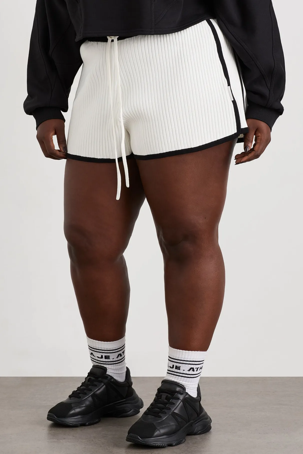 knit_ribbed_shorts__8.webp Online Aje ATHLETICA Knit Ribbed Shorts 603 White/Black