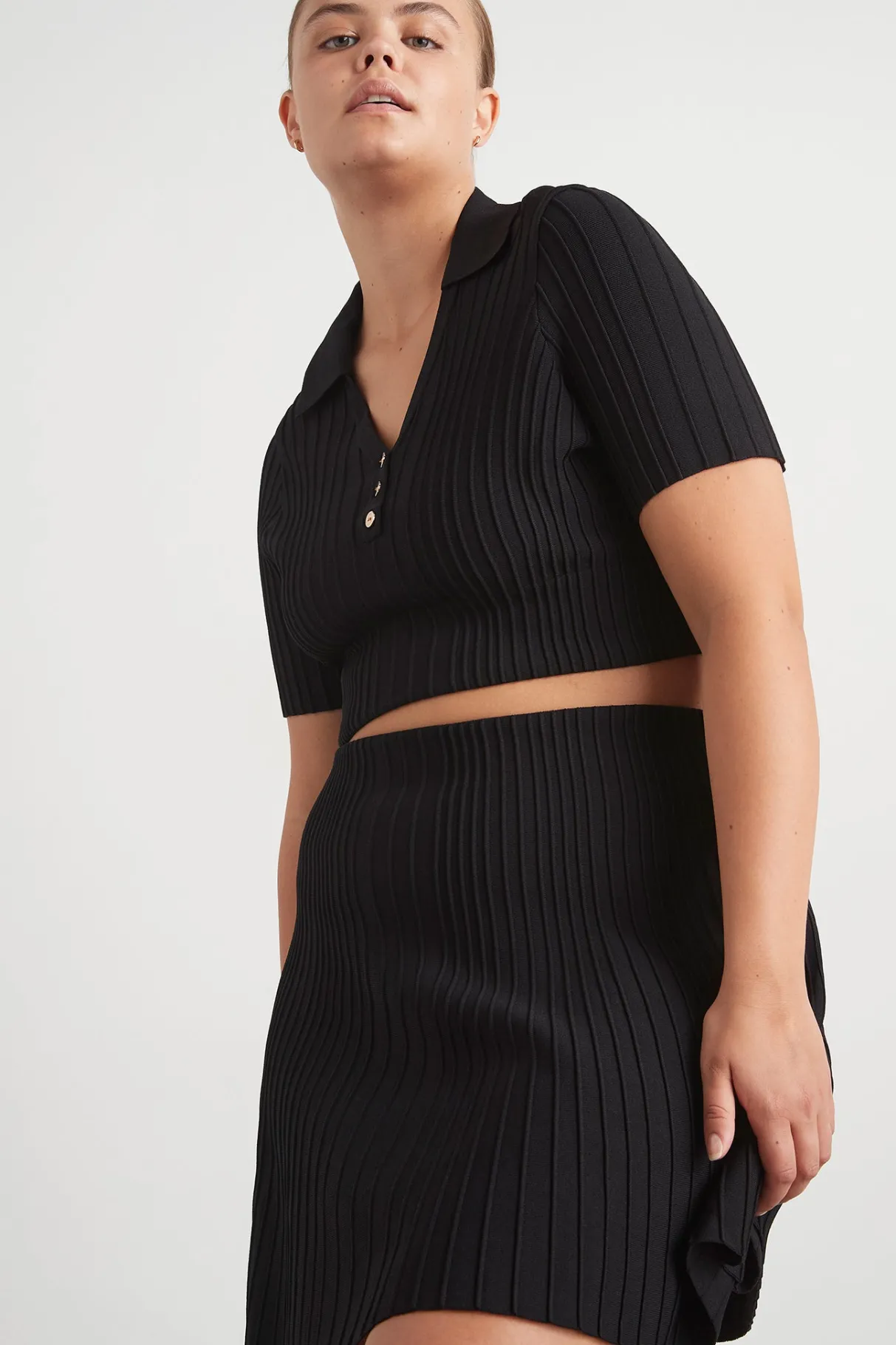 knitted_mini_skirt__13.webp Flash Sale Aje ATHLETICA Knitted Mini Skirt 628 Black