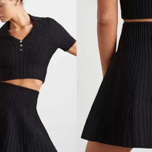 Flash Sale Aje ATHLETICA Knitted Mini Skirt 628 Black