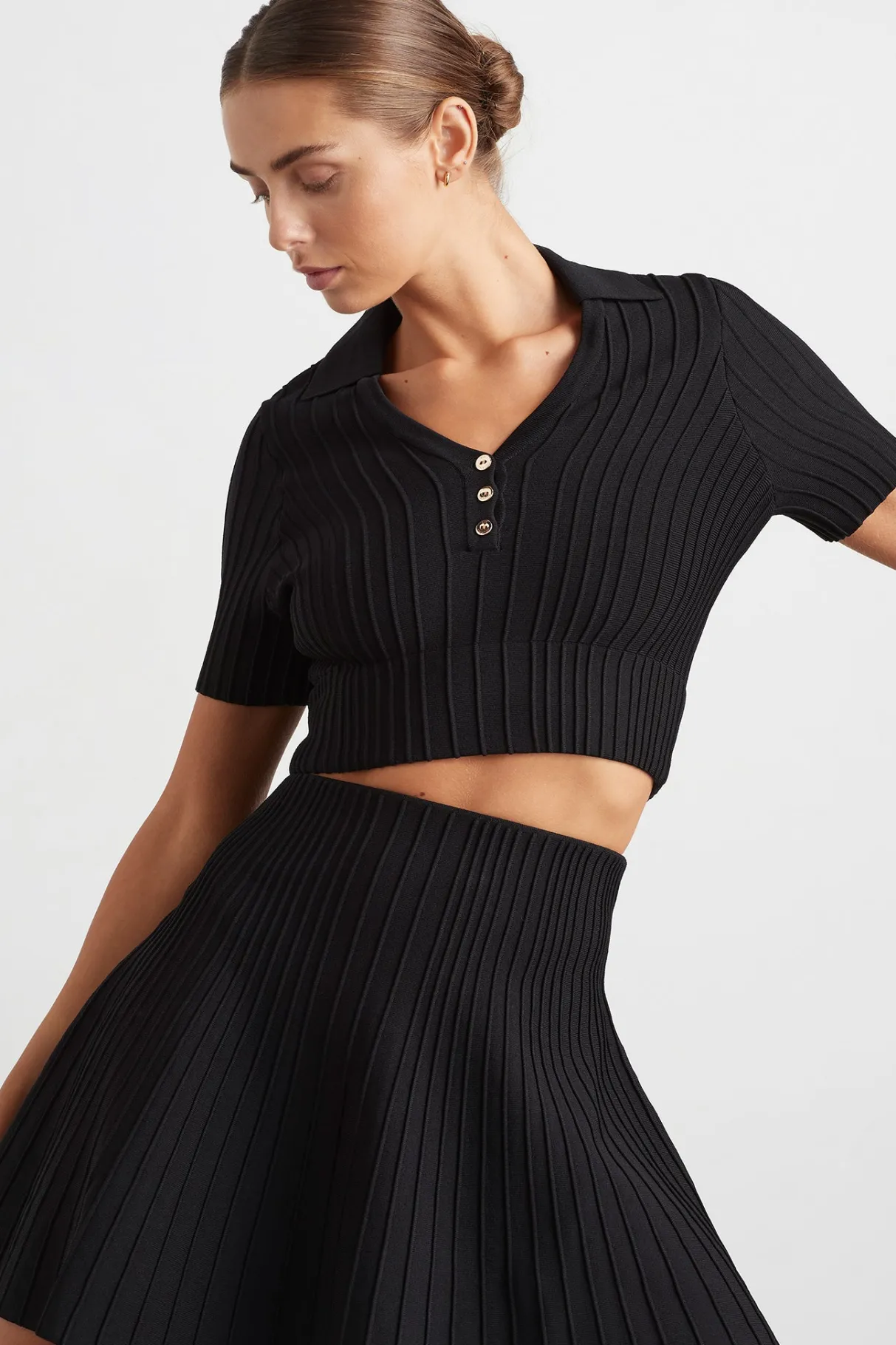 knitted_mini_skirt__3.webp Flash Sale Aje ATHLETICA Knitted Mini Skirt 628 Black