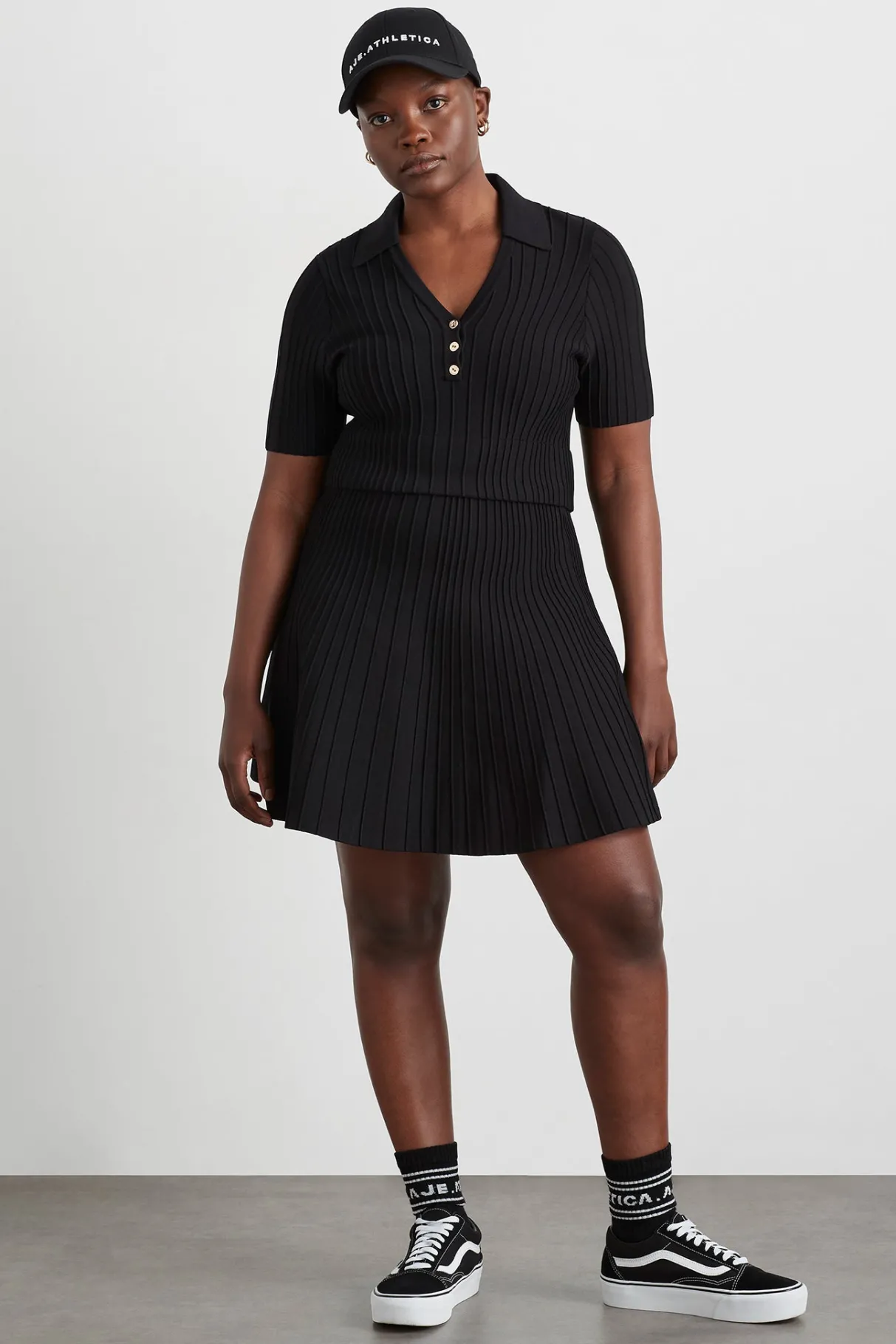 knitted_mini_skirt__6.webp Flash Sale Aje ATHLETICA Knitted Mini Skirt 628 Black