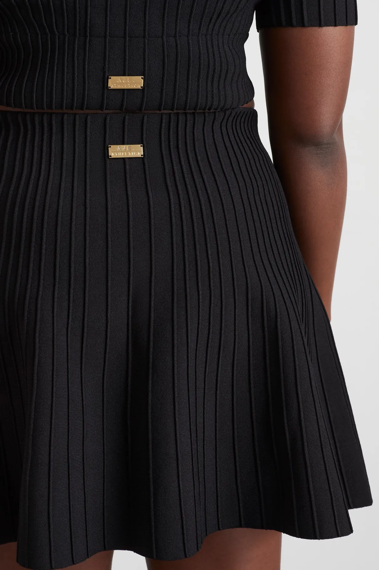 knitted_mini_skirt__8.webp Flash Sale Aje ATHLETICA Knitted Mini Skirt 628 Black