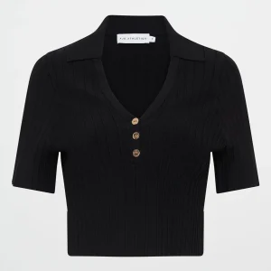 Online Aje ATHLETICA Knitted Polo Top 341 Black