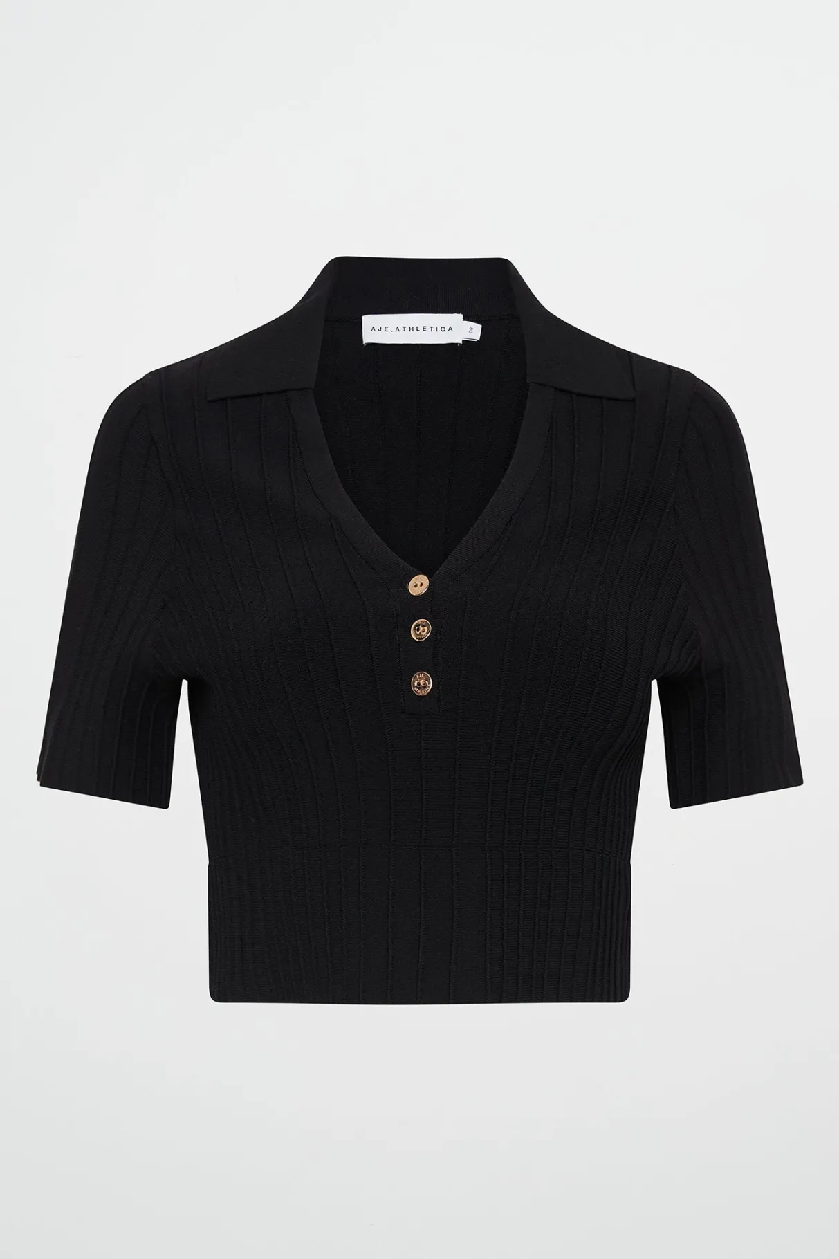 knitted_polo_top__1.webp Online Aje ATHLETICA Knitted Polo Top 341 Black