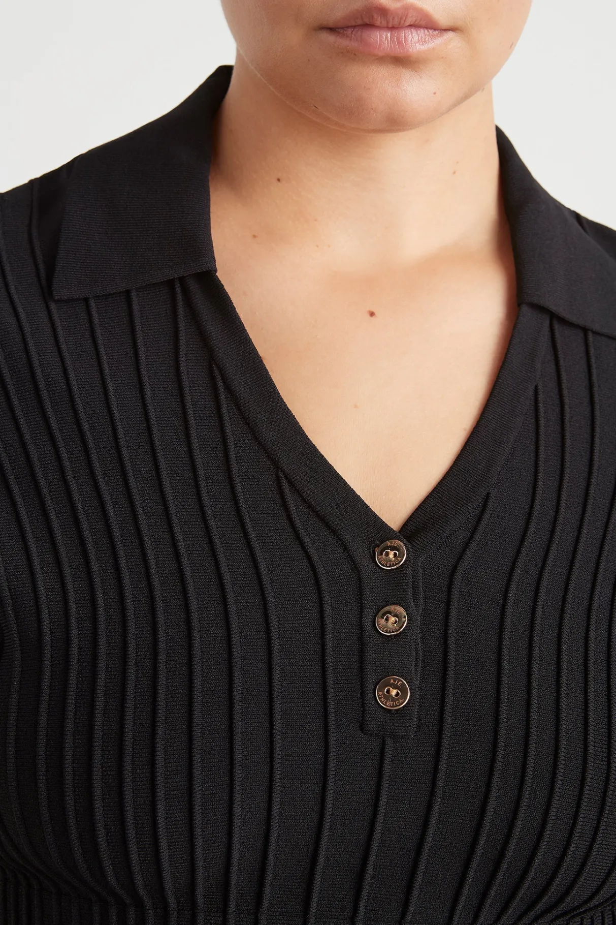 knitted_polo_top__13.webp Online Aje ATHLETICA Knitted Polo Top 341 Black