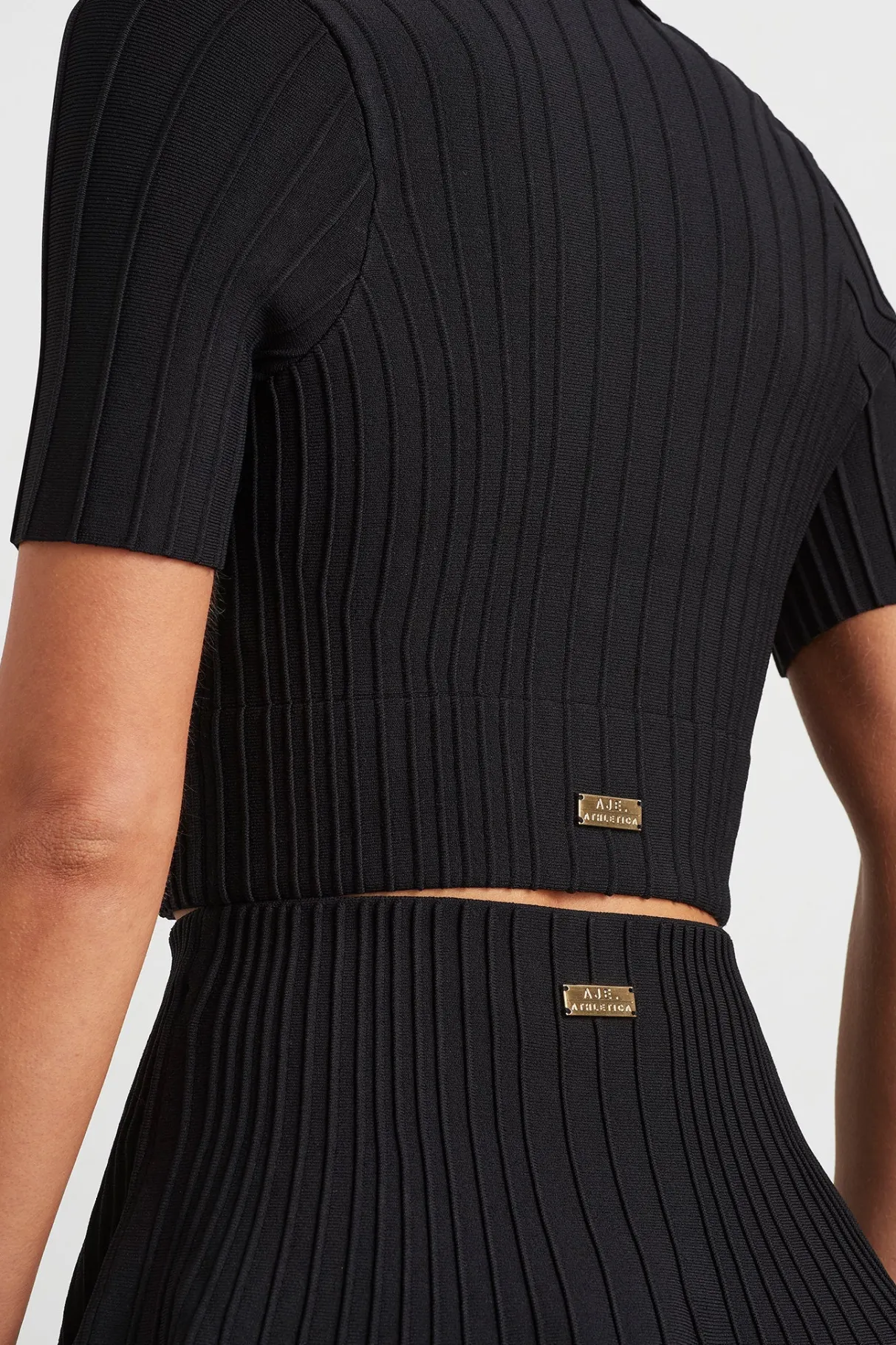 knitted_polo_top__4.webp Online Aje ATHLETICA Knitted Polo Top 341 Black
