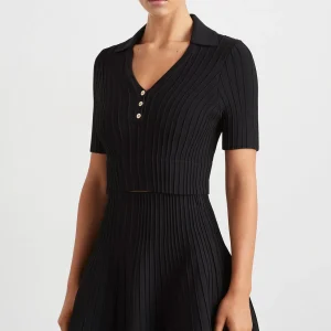 Online Aje ATHLETICA Knitted Polo Top 341 Black
