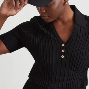 Online Aje ATHLETICA Knitted Polo Top 341 Black