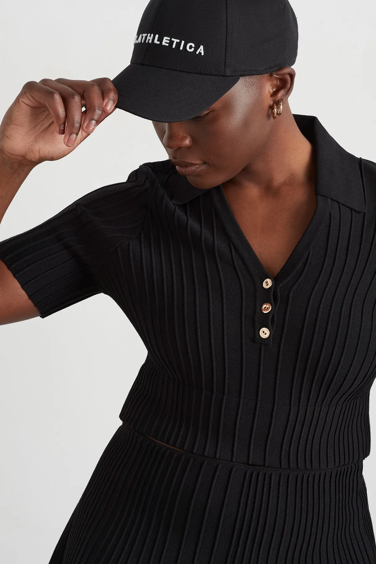 knitted_polo_top__7.webp Online Aje ATHLETICA Knitted Polo Top 341 Black