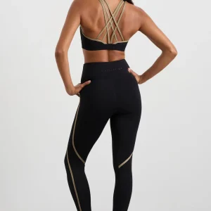 Store Aje ATHLETICA Lattice Logo Strap Bra 360 Black Soft Khaki