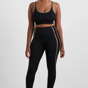 Store Aje ATHLETICA Lattice Logo Strap Bra 360 Black Soft Khaki