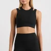 Store Aje ATHLETICA Layered Cut Out Sports Bra 385 Black
