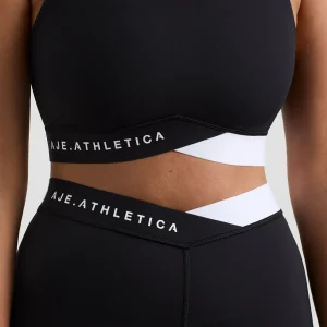 Cheap Aje ATHLETICA Logo Elastic Sports Bra 323 Black/White