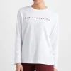 Online Aje ATHLETICA Logo Long Sleeve T-Shirt 127 White/Burnt Burgundy