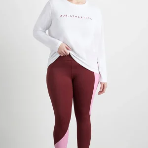 Online Aje ATHLETICA Logo Long Sleeve T-Shirt 127 White/Burnt Burgundy
