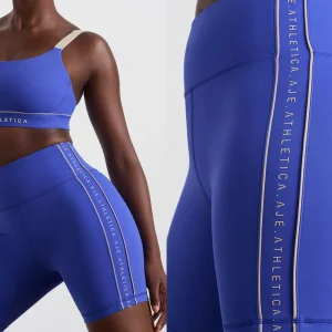 Online Aje ATHLETICA Logo Notch Bike Short 639 Marine Blue Latte Beige