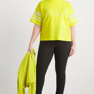 New Aje ATHLETICA Logo Stripe T-Shirt 102 Citrus Yellow/Wht