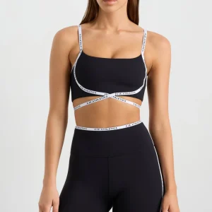 Outlet Aje ATHLETICA Logo Tape Crossover Bra 393 Black/White