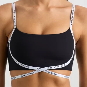 Outlet Aje ATHLETICA Logo Tape Crossover Bra 393 Black/White