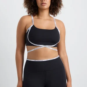 Outlet Aje ATHLETICA Logo Tape Crossover Bra 393 Black/White