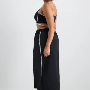 Flash Sale Aje ATHLETICA Logo Tape Spray Midi Skirt 647 Black
